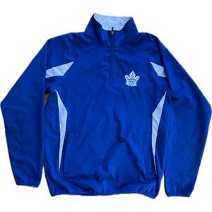 G-III Sports Toronto Maple Leafs Mens Medium Blue Quarter Zip Pullover Jacket